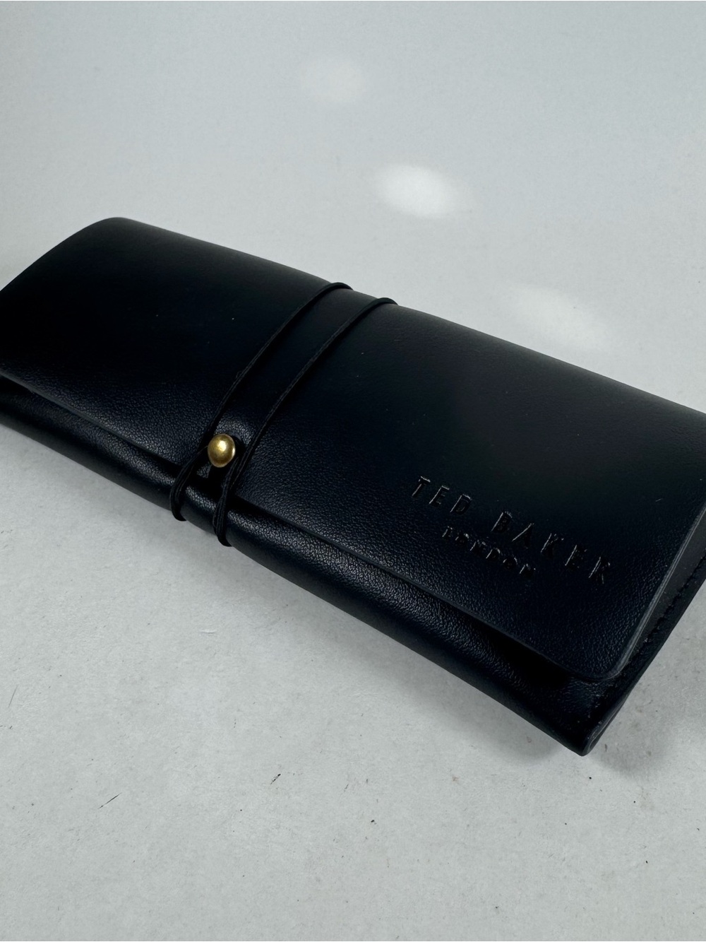 Ted Baker London Glasses Case Black Soft Fold Over Wrap Closure Case Only